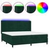 vidaXL Boxspring met matras en LED fluweel donkergroen 200x200 cm