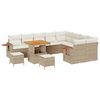 vidaXL Tuinbankenset 12 pcs Beige poly rattan