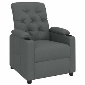 vidaXL Fauteuil verstelbaar stof donkergrijs