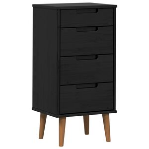 vidaXL Ladekast MOLDE Zwart 40 x 35 x 82 cm Massief grenenhout