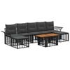 vidaXL Tuinbankenset 8 st Zwart en Donkergrijs poly rattan