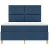 vidaXL Boxspring bed met matras met hoofdeinde Blauw 140 x 190 cm Stof
