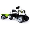 Smoby Kindertractor en aanhanger Farmer XL wit en zwart