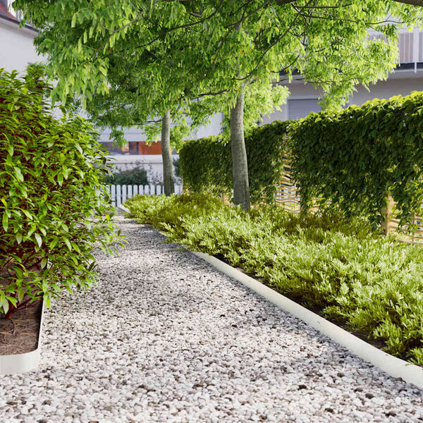 vidaXL Gazonranden 10 st 10x103 cm koudgewalst staal wit