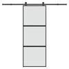 vidaXL Schuifdeur met beslag 76x205 cm gehard glas en aluminium