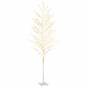vidaXL Berkenboom LED 672 LED's warmwit 400 cm wit