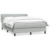 vidaXL Boxspring met matras fluweel lichtgrijs 140x220 cm