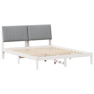 vidaXL Bedframe met hoofdeinde Wit 150 x 200 cm Massief grenenhout