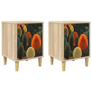 vidaXL Nachtkastje ZAANDAM 2 st Sonoma Eiken 36 x 33 x 50 cm