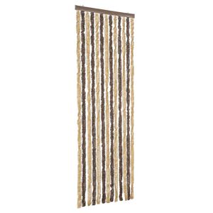 vidaXL Vliegengordijn 56x185 cm chenille donkerbruin en beige