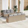 vidaXL Tuinbankenset met opslag 8 pcs Beige en Licht Grijs poly rattan