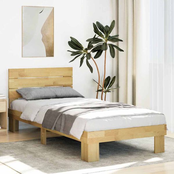 vidaXL Bedframe hoofdeinde zonder matras 90x190 cm massief hout eiken