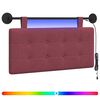 vidaXL Hangend hoofdbord Met LED-verlichting Wijnrood Stof
