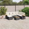 vidaXL 8-delige Loungeset met kussens poly rattan zwart