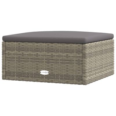 vidaXL 4-delige Loungeset met kussens poly rattan grijs