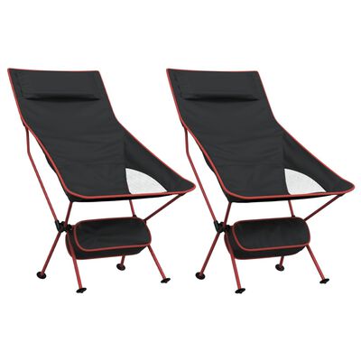 vidaXL Campingstoelen 2 st inklapbaar oxford stof en aluminium zwart