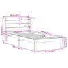 vidaXL Bedframe met hoofdbord massief grenenhout 75x190 cm