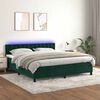vidaXL Boxspring met matras en LED fluweel donkergroen 160x200 cm