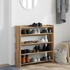 vidaXL Schoenenrek 80x25x81 cm bewerkt hout artisanaal eikenkleur