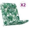 vidaXL Stoelkussens 2 pcs Oxford Stof Bladpatroon 58 x 77 x 4,5 cm