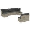vidaXL 9-delige Loungeset met kussens poly rattan lichtgrijs