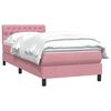 vidaXL Boxspring met matras fluweel roze 90x210 cm