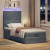 vidaXL Ottoman bed met matrassen en LED's 80x200cm fluweel donkergrijs