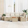 vidaXL Tuin Sofa Set met kussen met opslag 7 pcs Beige poly rattan