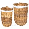 vidaXL Wasmand 2 pcs Bruin Kubu Rattan
