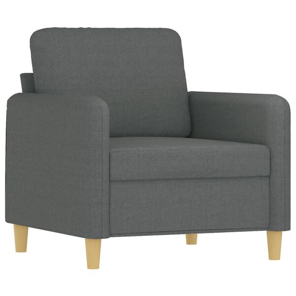 vidaXL Fauteuil met voetenbank 60 cm stof donkergrijs