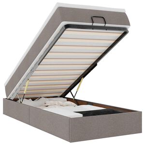 vidaXL Ottoman bed met matras 90x190cm stof taupe