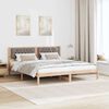 vidaXL Bedframe met hoofdeinde Taupe 160 x 200 cm Massief grenenhout