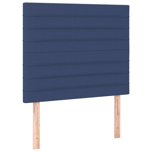 vidaXL Hoofdbord LED 80x5x118/128 cm stof blauw