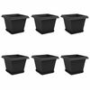 vidaXL Plantenpotten 6 pcs Zwart 28,5 x 28,5 x 22 cm Kunststof