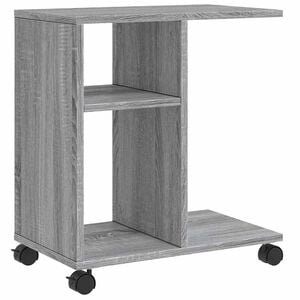 vidaXL Bijzettafel met wieltjes 50x30x55 cm hout grijs sonoma eiken