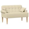 vidaXL Loungebank met knopencomfort Cr&egrave;mekleurig 120 x 65 x 79 cm Stof