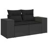 vidaXL 4-delige Loungeset met kussens poly rattan zwart