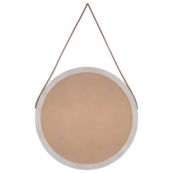 vidaXL Wandspiegel met band &Oslash; 55 cm wit