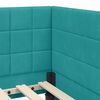 vidaXL Hoekbedframe met Matras met hoofdeinde 2 pcs Turquoise Fluweel