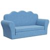 vidaXL Kinderslaapbank 2-zits zacht pluche blauw