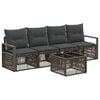 vidaXL Tuinbankenset 5 st Grijs poly rattan