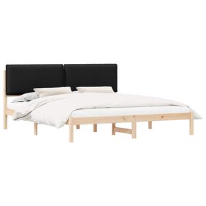 vidaXL Bedframe met Gevoerd Hoofdgedeelte Zwart 200 x 200 cm