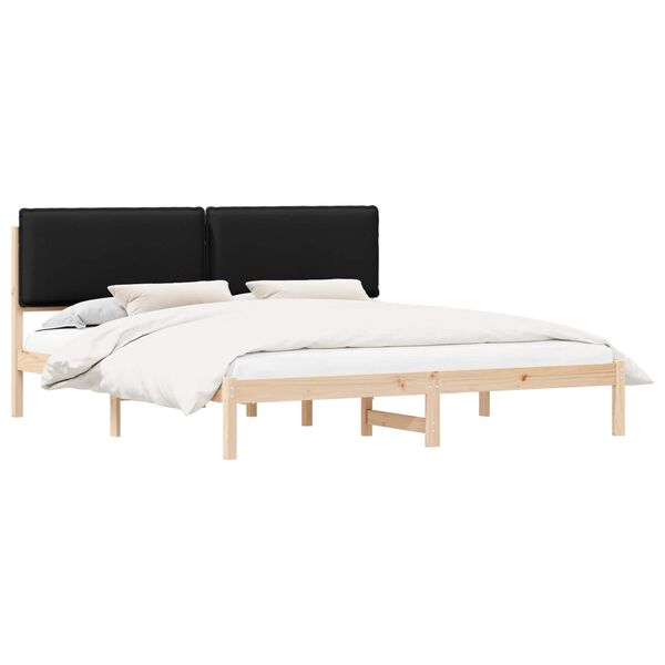 vidaXL Bedframe met Gevoerd Hoofdgedeelte Zwart 200 x 200 cm