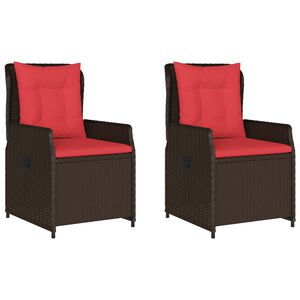 vidaXL Liggende tuinstoelen 2 stuks bruin polyrotan