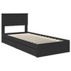 vidaXL Opslag bed met hoofdeinde Zwart 75 x 190 cm Bewerkt hout