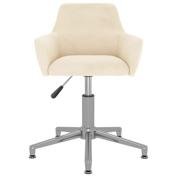 vidaXL Eetkamerstoel draaibaar fluweel cr&egrave;mekleurig