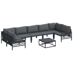vidaXL Tuinbankenset 8 st Zwart Staal