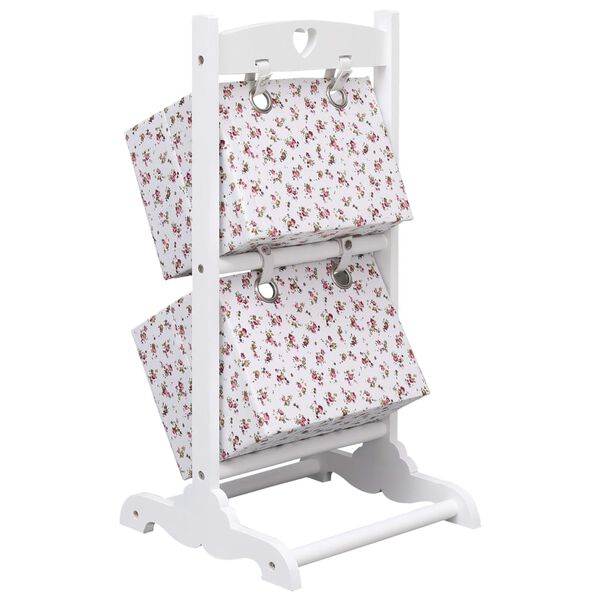 vidaXL Mandenrek 2-laags bloem 35x35x72 cm hout