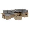 vidaXL 8-delige Loungeset met kussens poly rattan beige