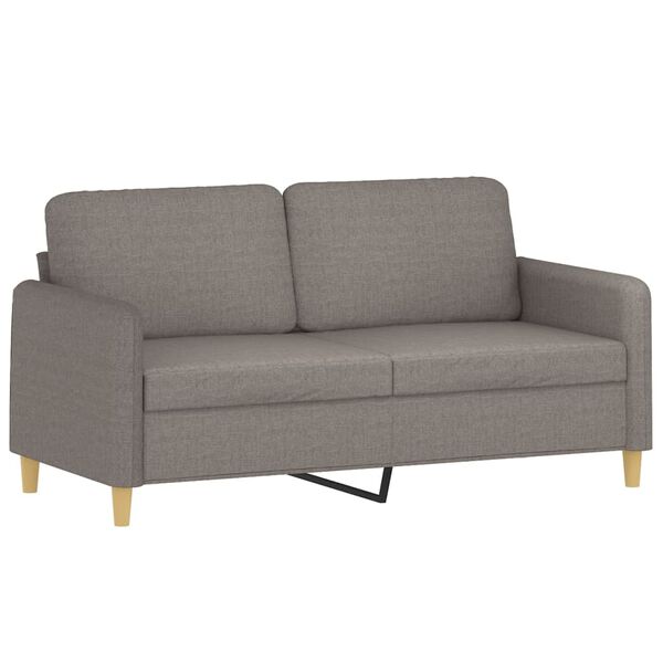 vidaXL 2-delige Loungeset met kussens stof taupe